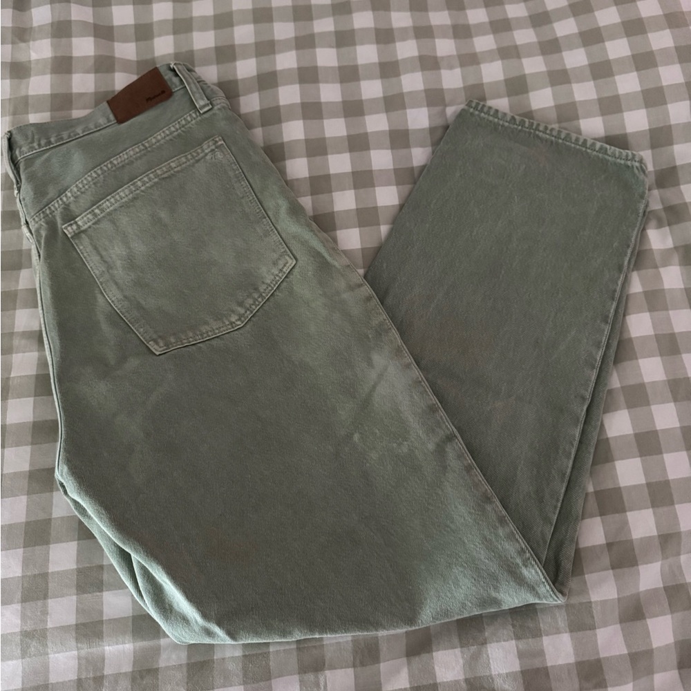Madewell Baggy Straight Sage Green Acid Wash